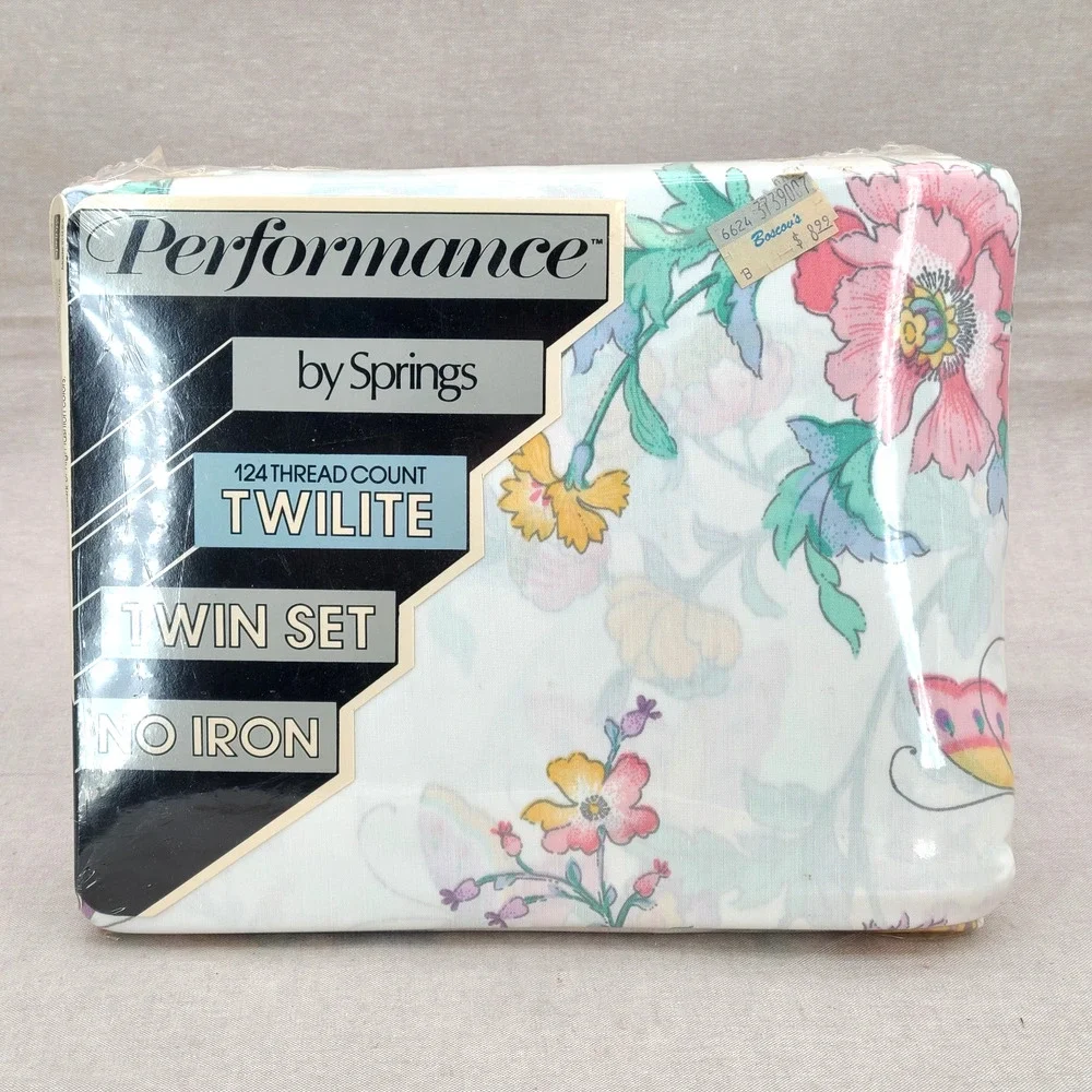 NEW VTG Performance by Springs Summer Dream TWIN Sheet Set No Iron Sealed NOS